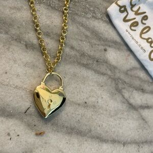 NWOT Gorjana heart necklace gold heart pendant charm chain link NO dust bag